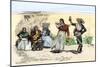 Spanish Californians or Mexicans Dancing the Fandango, 1800s-null-Mounted Giclee Print