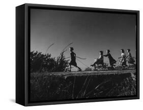 Spanish Children Playing-null-Framed Stretched Canvas