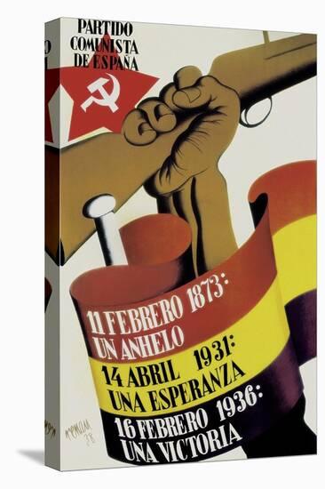 Spanish Civil War Poster for the Communist Party-Josep Renau-Stretched Canvas