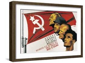 Spanish Civil War Poster for the Socialist Party of Catalonia-Josep Renau-Framed Art Print