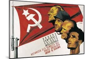 Spanish Civil War Poster for the Socialist Party of Catalonia-Josep Renau-Mounted Art Print