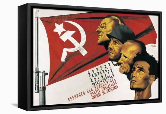 Spanish Civil War Poster for the Socialist Party of Catalonia-Josep Renau-Framed Stretched Canvas