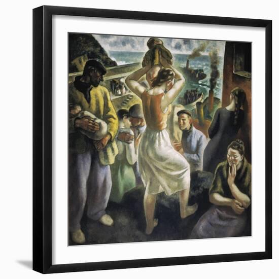 Spanish Civil War: “The Exodus” (painting)-Aurelio Arteta Errasti-Framed Giclee Print