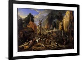 Spanish Conquest of a Flemish Village-Peeter Snayers-Framed Giclee Print