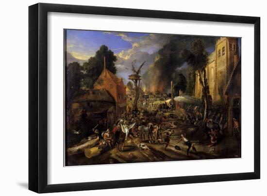 Spanish Conquest of a Flemish Village-Peeter Snayers-Framed Premium Giclee Print