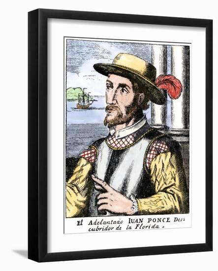 Spanish Conquistador Juan Ponce De Leon-null-Framed Giclee Print