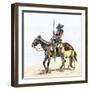 Spanish Conquistador on a Horse with Foal - the Origin of the Horse in Colonial America-null-Framed Giclee Print