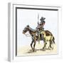 Spanish Conquistador on a Horse with Foal - the Origin of the Horse in Colonial America-null-Framed Giclee Print