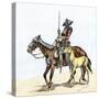 Spanish Conquistador on a Horse with Foal - the Origin of the Horse in Colonial America-null-Stretched Canvas