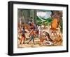 Spanish Conquistadors Torturing American Indians, 1539-1542-null-Framed Giclee Print