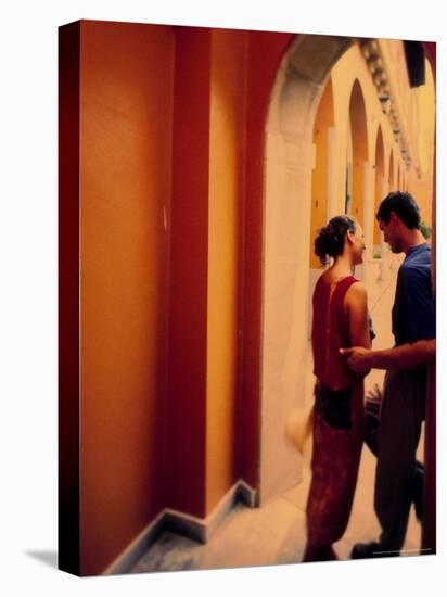 Spanish Couple Outside of Hotel Muncey, Tenerife, Canary Islands, Spain-Stuart Westmoreland-Stretched Canvas