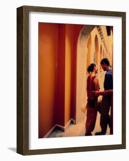Spanish Couple Outside of Hotel Muncey, Tenerife, Canary Islands, Spain-Stuart Westmoreland-Framed Photographic Print