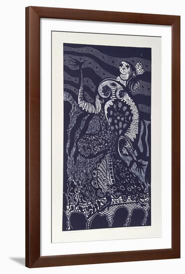 Spanish Dancer (Blue)-Manuel Izqueirdo-Framed Limited Edition