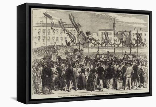 Spanish Deputation Passing Through the Lungh' Arno-null-Framed Stretched Canvas