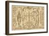 Spanish Explorer Drawings Of Mayan People From Archaeology-Ricardi Almendariz-Framed Art Print