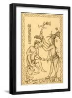 Spanish Explorer Drawings Of Mayan People From Archaeology-Ricardi Almendariz-Framed Art Print