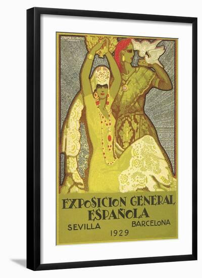 Spanish Fair Flamenco Dancer-null-Framed Art Print