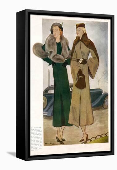 Spanish Fashion Coats, Magazine Plate, Spain, 1935-null-Framed Stretched Canvas