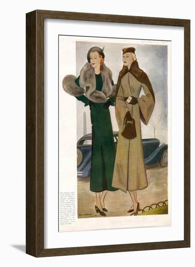 Spanish Fashion Coats, Magazine Plate, Spain, 1935-null-Framed Giclee Print
