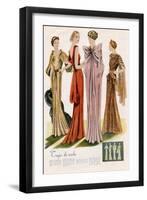 Spanish Fashion Evening Dresses, Spain, 1935-null-Framed Giclee Print