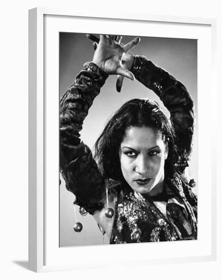 Spanish Flamenco Dancer Carmen Amaya Performing-Gjon Mili-Framed Premium Photographic Print