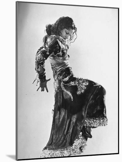 Spanish Flamenco Dancer Carmen Amaya Performing-Gjon Mili-Mounted Premium Photographic Print