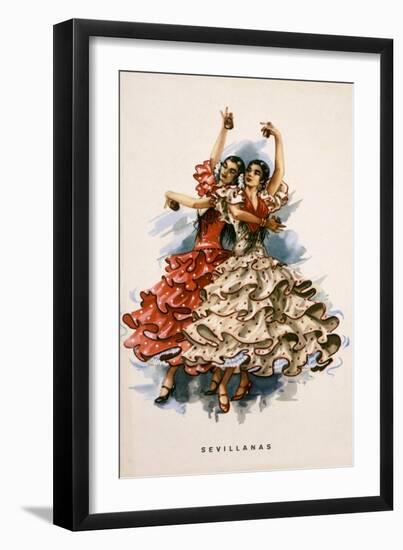 Spanish Flamenco Dancers-null-Framed Art Print