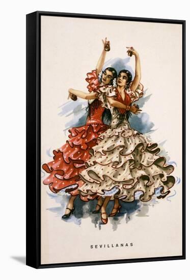 Spanish Flamenco Dancers-null-Framed Stretched Canvas