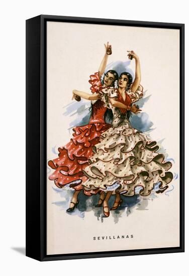 Spanish Flamenco Dancers-null-Framed Stretched Canvas