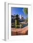 Spanish fountain at the Santa Barbara Mission, Santa Barbara, California, USA-Russ Bishop-Framed Photographic Print