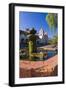 Spanish fountain at the Santa Barbara Mission, Santa Barbara, California, USA-Russ Bishop-Framed Photographic Print