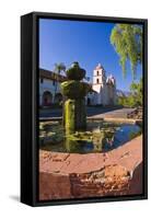 Spanish fountain at the Santa Barbara Mission, Santa Barbara, California, USA-Russ Bishop-Framed Stretched Canvas