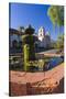 Spanish fountain at the Santa Barbara Mission, Santa Barbara, California, USA-Russ Bishop-Stretched Canvas