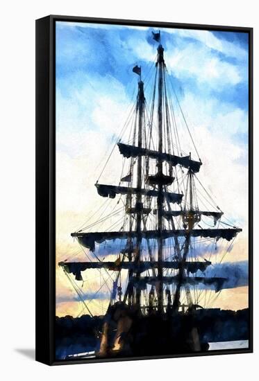 Spanish Galleon 17th-Philippe Hugonnard-Framed Stretched Canvas