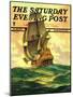 "Spanish Galleon," Saturday Evening Post Cover, March 30, 1935-Anton Otto Fischer-Mounted Giclee Print