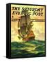 "Spanish Galleon," Saturday Evening Post Cover, March 30, 1935-Anton Otto Fischer-Framed Stretched Canvas