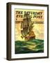 "Spanish Galleon," Saturday Evening Post Cover, March 30, 1935-Anton Otto Fischer-Framed Premium Giclee Print