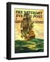 "Spanish Galleon," Saturday Evening Post Cover, March 30, 1935-Anton Otto Fischer-Framed Premium Giclee Print