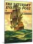 "Spanish Galleon," Saturday Evening Post Cover, March 30, 1935-Anton Otto Fischer-Mounted Giclee Print