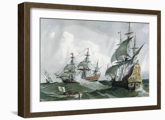 Spanish Galleons and Vessels (17th C)-null-Framed Art Print