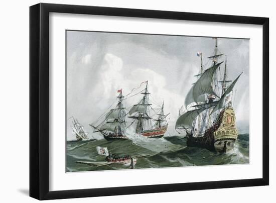 Spanish Galleons and Vessels (17th C)-null-Framed Art Print