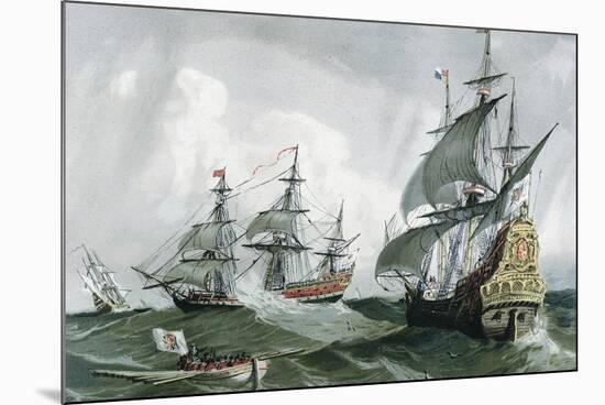 Spanish Galleons and Vessels (17th C)-null-Mounted Premium Giclee Print