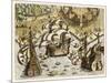 Spanish Galleons Attempt to Ward off Rivals for the New World-Theodor de Bry-Mounted Art Print