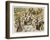 Spanish Galleons Attempt to Ward off Rivals for the New World-Theodor de Bry-Framed Art Print