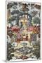 Spanish Garden, Pub. 1933 (Colour Litho)-Harry Wearne-Mounted Giclee Print