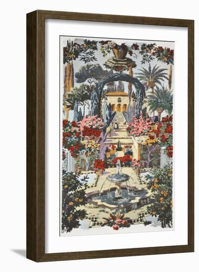 Spanish Garden, Pub. 1933 (Colour Litho)-Harry Wearne-Framed Giclee Print