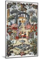 Spanish Garden, Pub. 1933 (Colour Litho)-Harry Wearne-Mounted Giclee Print