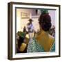 Spanish Girl Watching Horse-Back Feria Procession, Tarifa, Andalucia, Spain, Europe-Giles Bracher-Framed Photographic Print