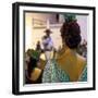 Spanish Girl Watching Horse-Back Feria Procession, Tarifa, Andalucia, Spain, Europe-Giles Bracher-Framed Photographic Print