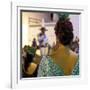 Spanish Girl Watching Horse-Back Feria Procession, Tarifa, Andalucia, Spain, Europe-Giles Bracher-Framed Photographic Print